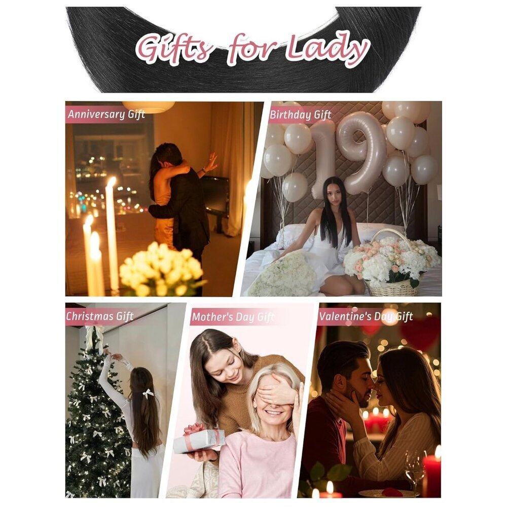 26 Inch Synthetic Hair Extensions for Thin Hair Natural Black Long Weft - Picture 8 of 9